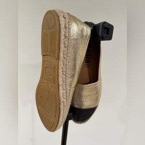 Jutelia Gold Espadrille Flats
